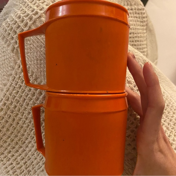 Vintage 60s Aladdin Industries stackable plastic insulated coffee mugs set - Picture 14 of 16